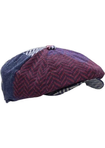 Kışlık Patchwork Ingiliz Stili 8 Parçalı Peaky Blinders Kasket Şapka