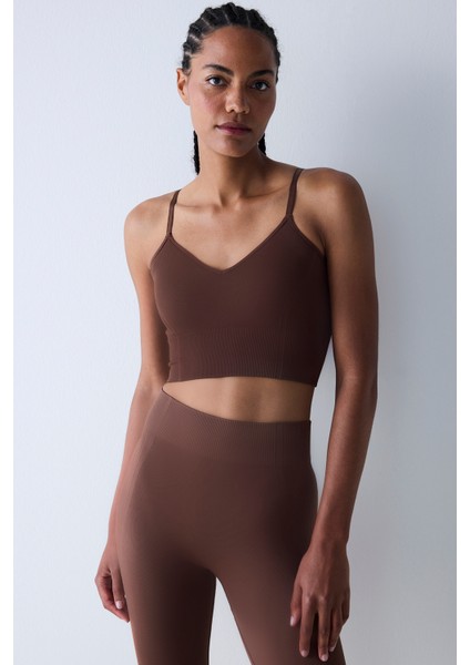 Kahverengi Hafif Destek Seamless (Dikişssiz) Spor Sütyeni fiyatları