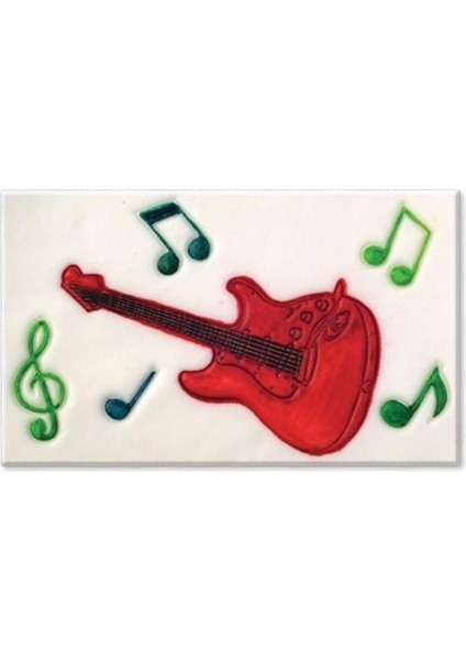Gitar Temalı Patchwork Baskı Seti (Resim Klişesi) 6 Parça