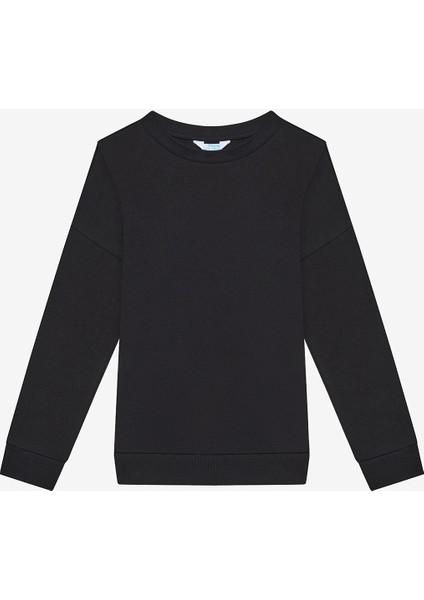 Unisex Basic Siyah Sweatshirt