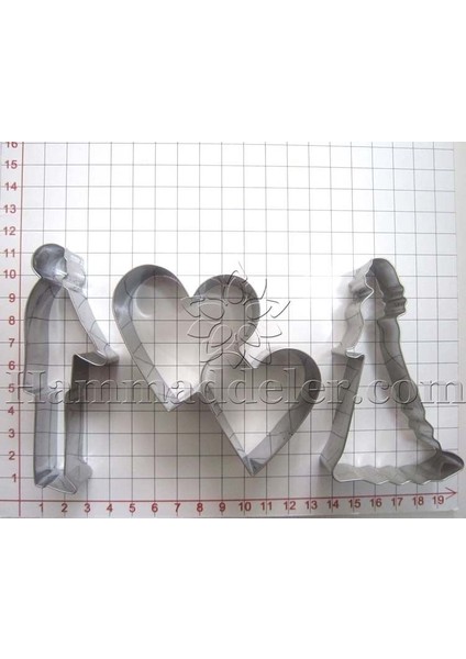 Çift Kalpli Sevgili Kurabiye Kalıbı Seti - 3 Parça