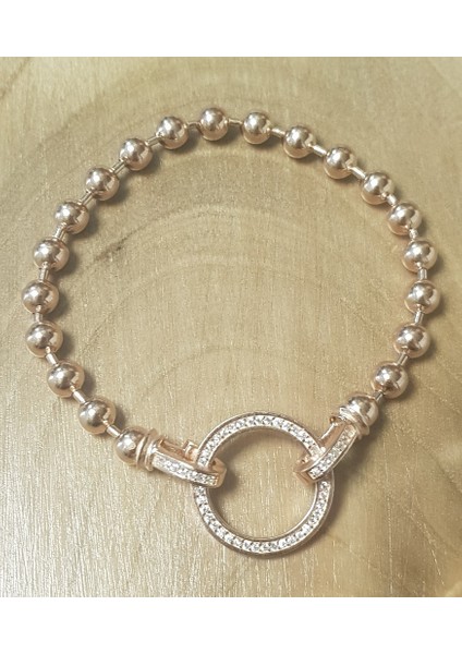 Taşlı Kilit Toplu Gümüş Bileklik