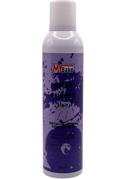 Mor Metalik Sprey Gıda Boyası 250 ml