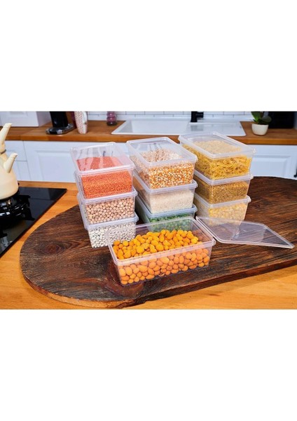 Tekno Trust Saklama Kabı 2 Litre 3 Adet Kendinden Kapaklı, Kilitli, Dondurucu, Gıdaya Uygun (23X14X8)CM