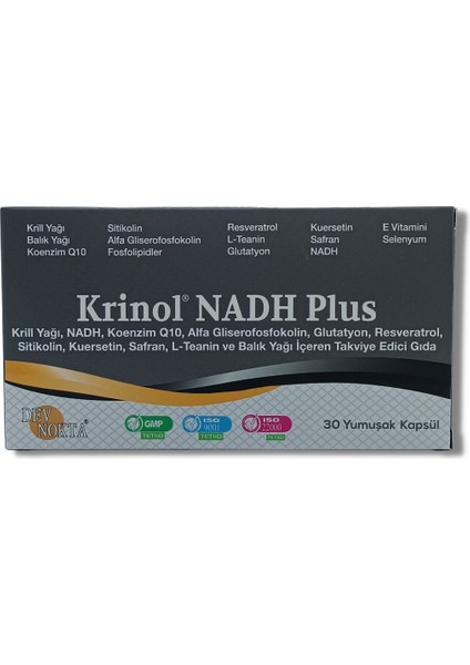 Nadh Plus - Krill Yağı Nadh Koenzim Q10 Glutatyon Resveratrol Safran - 1 Kutu