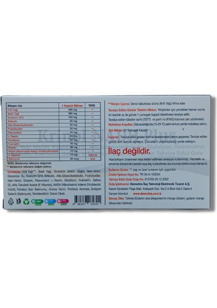 Nadh Plus - Krill Yağı - Nadh - Koenzim - Q10 - Glutatyon - Resveratrol - Safran x 2 Kutu