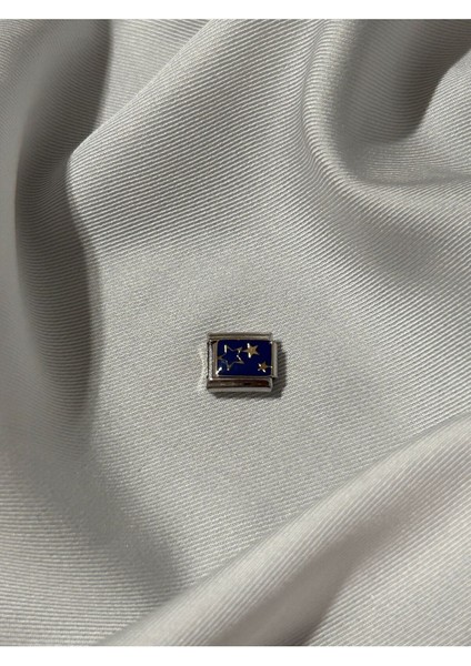 Paslanmaz Çelik Mavi Yıldızlı Italyan Charm