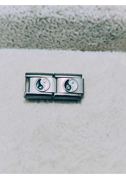 Esnek Yinyang Bileklik Çiftli 9mm Paslanmaz Çelik Gümüş Renk