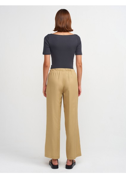 71535 Geniş Paça Özel Kesim Pantolon-Açık Camel fiyatları