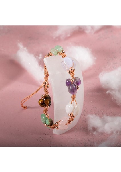 Yengeç Burcu Doğal Taş Makrome Bileklik Çok Renkli, Şık ve Enerjik Takı modelleri