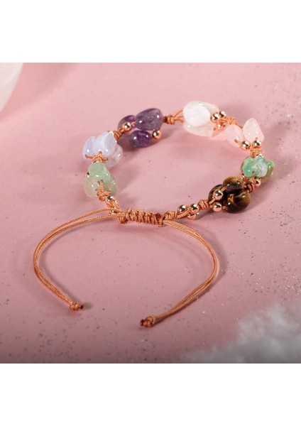 Yengeç Burcu Doğal Taş Makrome Bileklik Çok Renkli, Şık ve Enerjik Takı fırsatları