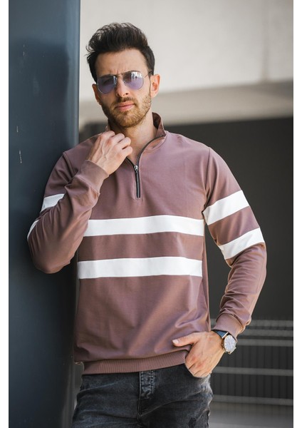Nepido Çift Renkli Yarım Fermuarlı Balıkçı Yaka Erkek Sweatshirt fiyatları