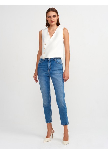 71682 Comfort Slim Fit Denim Pantolon-Mavi