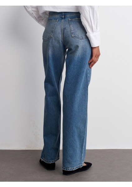 71691 Wideleg Denim Pantolon-Tint