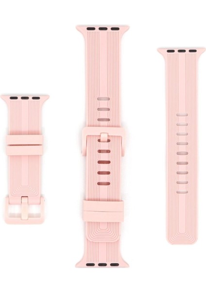 Apple Watch Uyumlu 38-40-41-42-44-45-49 mm Silinebilir Yüksek Kalite Çizgi Detaylı Esnek Yumuşak Tokalı Silikon Kordon modelleri