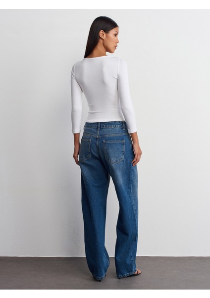 71693 Tint Yıkama Balon Denim Pantolon-Tint