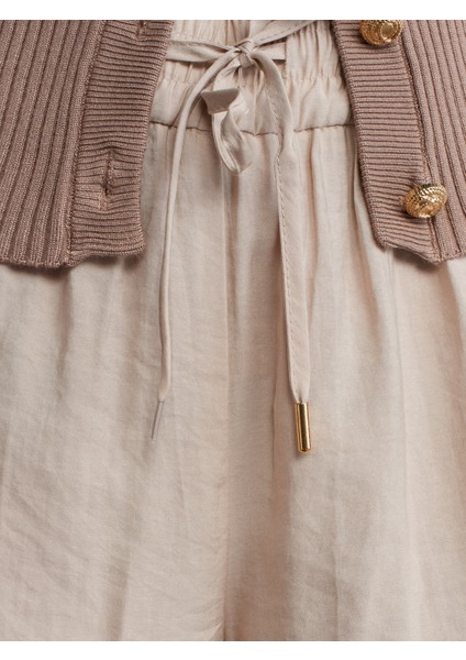 71515 Belden Lastikli Dökümlü Pantolon-Taş fırsatları