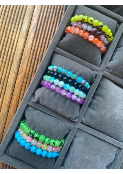 10'lu Çok Renkli Plastik Boncuklu Bileklik Seti, Yılbaşı Hediye Alternatifi modelleri