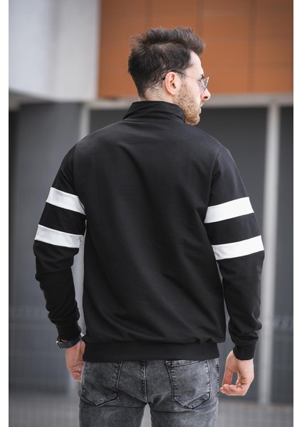 Nepido Çift Renkli Yarım Fermuarlı Balıkçı Yaka Erkek Sweatshirt