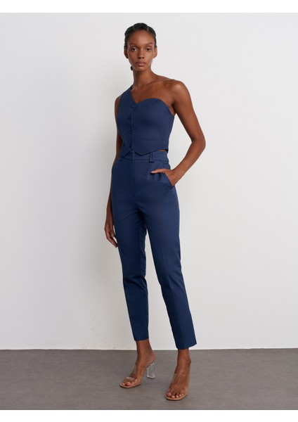 71529 Slim Fit Yüksek Bel Pantolon-Lacivert