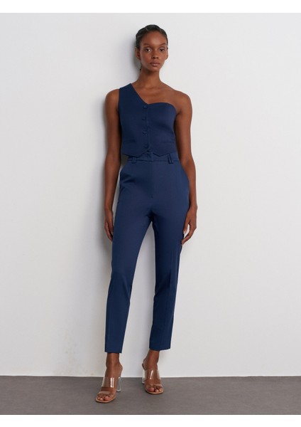 71529 Slim Fit Yüksek Bel Pantolon-Lacivert modelleri
