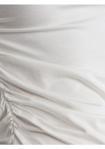 30504 Yandan Büzgülü Uzun Kollu Bluz-Ekru fırsatları
