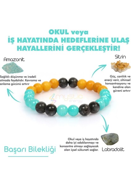 Doğal Taş Bileklik, Hedeflere Ulaşma ve Motivasyon İçin Öğrenci Tılsımı