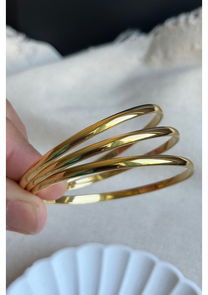 Kadın Çelik Bilezik 18 cm, Zirkon Taşlı, Altın Kaplama, Şık ve Dayanıklı Tasarım fiyatları