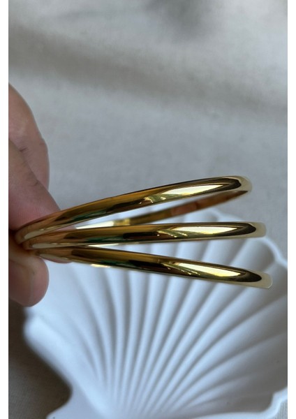 Kadın Çelik Bilezik 18 cm, Zirkon Taşlı, Altın Kaplama, Şık ve Dayanıklı Tasarım modelleri