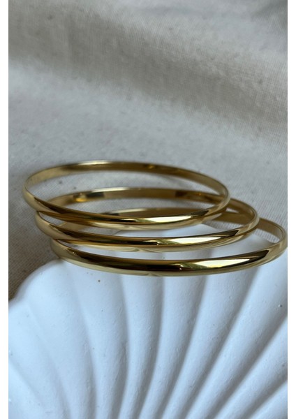 Kadın Çelik Bilezik 18 cm, Zirkon Taşlı, Altın Kaplama, Şık ve Dayanıklı Tasarım fırsatları