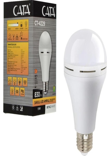 Ct 4229 7W Şarjlı Cob LED Ampül Beyaz