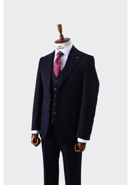 Geniş Yaka Erkek Yelekli Takım Elbise - KAW1033S fiyatları