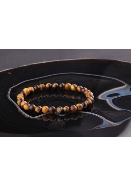 Kahverengi Kaplan Gözü Doğal Taş Bileklik, 6mm Materyal, Şık ve Doğal Tasarım indirimleri