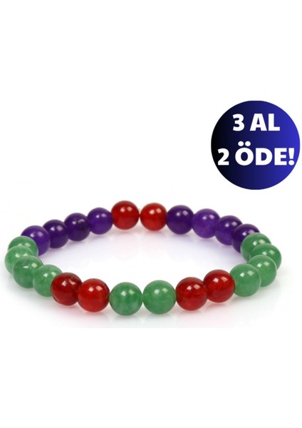 Doğal Taş Bileklik, Kırmızı Renk, Aventurin, Ametist, Akik, Şık ve Enerjik Takı fiyatları