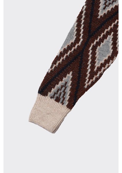 Pamuklu Tam Balıkçı Yaka Desenli Erkek Kazak - KAW6905W modelleri