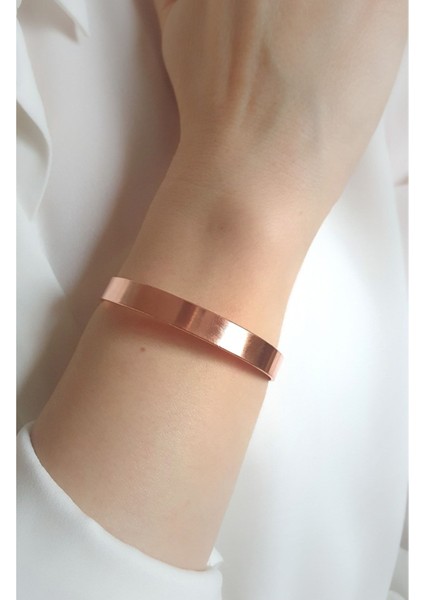 Saf Bakır Bilezik ve Yüzük Unisex Set 1cm Genişlik modelleri