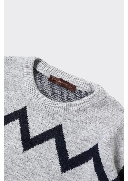 Erkek Pamuklu Klasik Bisiklet Yaka Kazak - KAW6900W