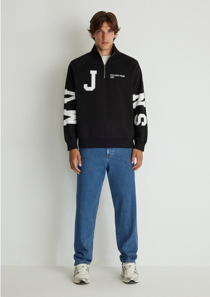 Baskılı Siyah Sweatshirt 0S10165-900 fiyatları