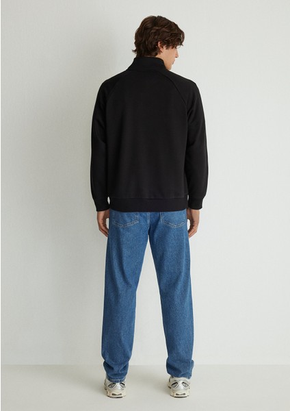 Baskılı Siyah Sweatshirt 0S10165-900 fırsatları