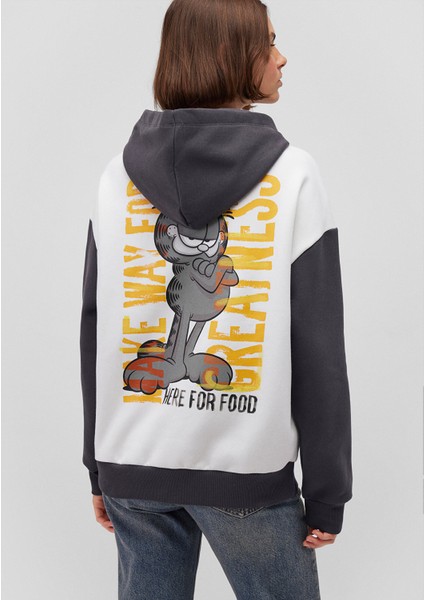 Garfield Baskılı Beyaz Sweatshirt 1S10279-70057