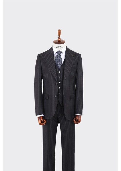 Tasarım Slim Fit Yelekli Erkek Takım Elbise - KAW1041S
