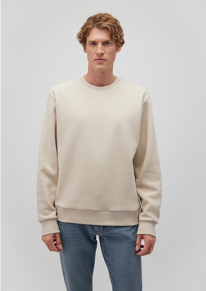 Bisiklet Yaka Bej Basic Sweatshirt 0S10276-70322 modelleri