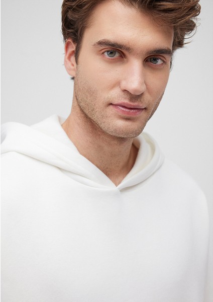 Kapüşonlu Beyaz Basic Sweatshirt 0S10275-70057 fırsatları