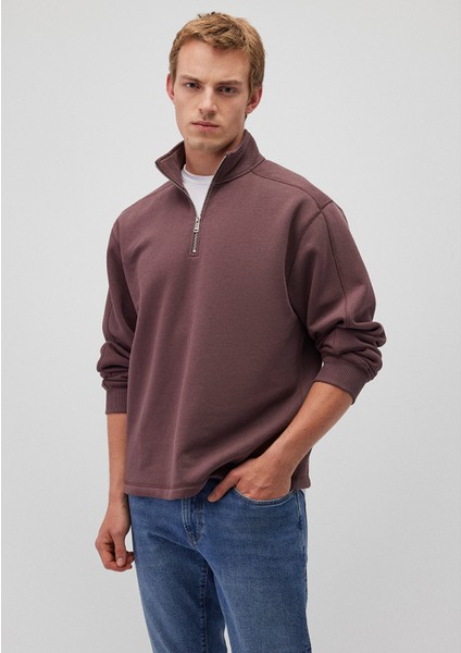 Dik Yaka Kahverengi Sweatshirt 0S10016-70260