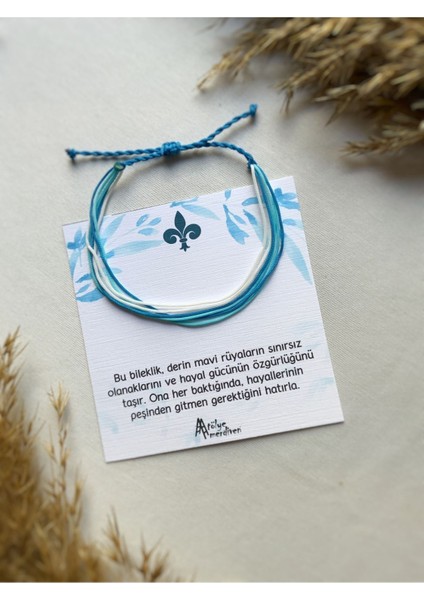 Unisex özgürlük bilekliği, mavi tonları, çoklu renk seçenekleri, şık ve rahat aksesuar