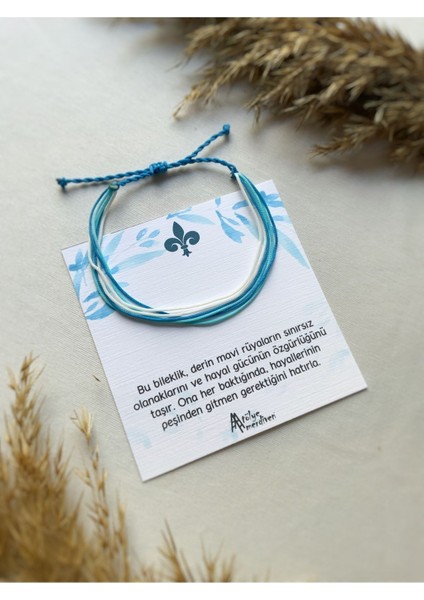 Unisex özgürlük bilekliği, mavi tonları, çoklu renk seçenekleri, şık ve rahat aksesuar fırsatları