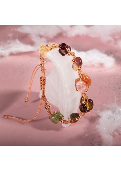 Renkli Doğal Taş Makrome Bileklik, Aslan Burcu İçin Şık Takı fırsatları