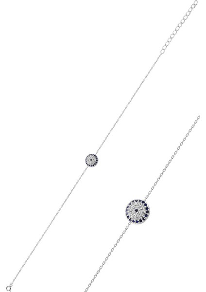 925 ayar gümüş rodyum kaplı beyaz zirkon taşlı şık bileklik