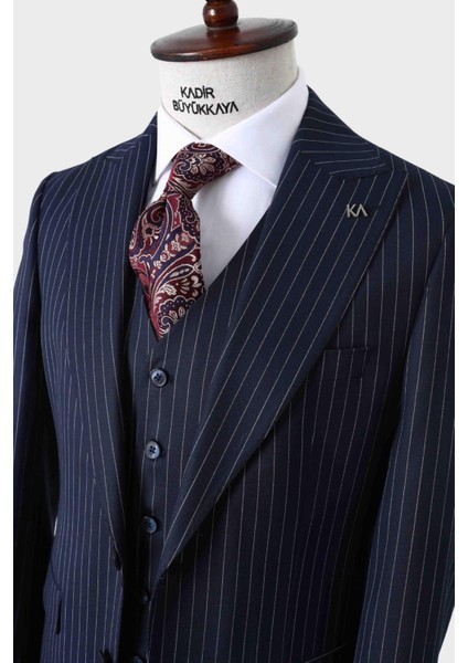 Slim Fit Yelekli Erkek Takım Elbise - Dört Mevsim Kullanılabilir Modern Kesim - KAW1023S modelleri