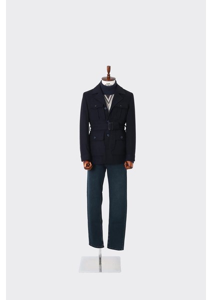 Modern ve Şık Erkek Safari Mont - Viskon Pamuk ve Polyester Karışımlı - KAV9125W modelleri